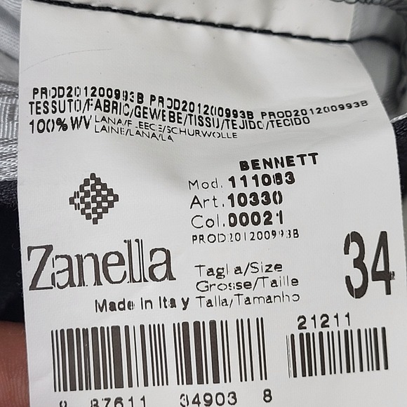 Zanella Vtg Wool Trousers Pants Mens Size 34  Pleated Cuffed Straight Leg - Picture 3 of 15